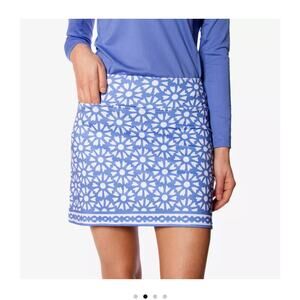 Blue Floral Print Women's Skort